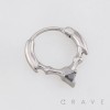 GOTHIC THORN HALO BLACK CZ 316L SURGICAL STEEL EARRING